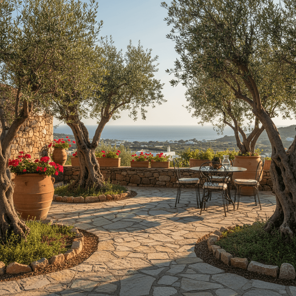 Mediterranean garden at Reset Retreat